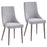 Rocca/Cora 5pc Dining Set in Walnut with Grey Chair