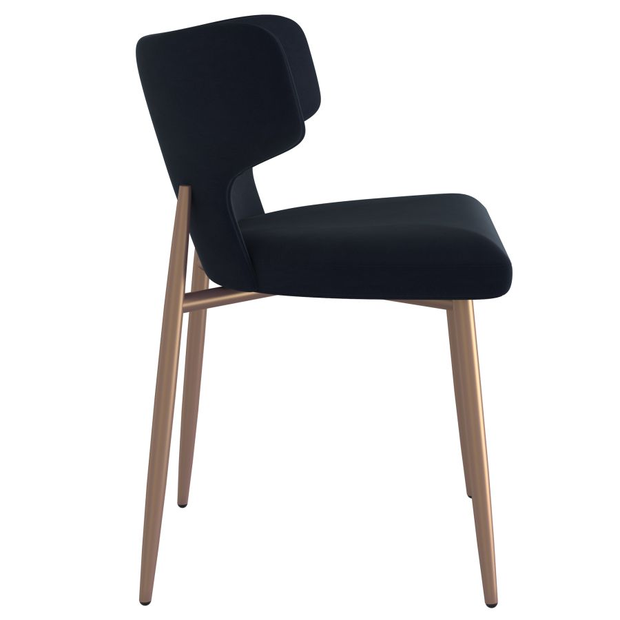 Emery/Akira 7pc Dining Set in White with Black Chair