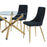 Carmilla 5pc Dining Set in Aged Gold with Black Chair