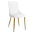 Carmilla/Antoine 5pc Dining Set in Aged Gold with White Chair