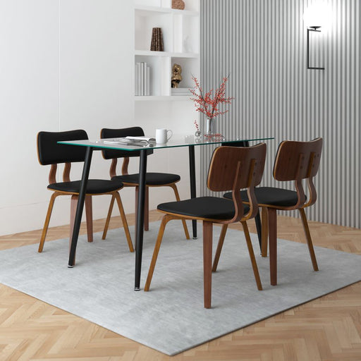 Worldwide Homes 207-453BK_581PUBK Abbot/Zuni 5pc Dining Set in Black with Black Chair