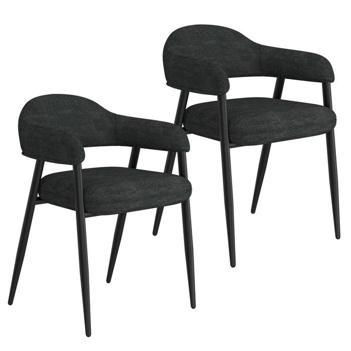 Stark/Archer 7pc Dining Set in Black with Charcoal Chair