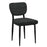 Zilo/Zeke 7pc Dining Set in Faux Marble and Black with Charcoal Chair