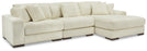 Lindyn 3-Piece Sectional RHF Chaise with Ottoman in Ivory