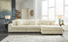 Lindyn 3-Piece Sectional RHF Chaise with Ottoman in Ivory
