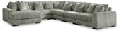 Lindyn 6-Piece Sectional with Ottoman in Fog