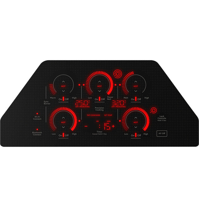 GE Cafe CEP90301TBB 30" Touch-Control Electric Cooktop in Black