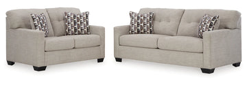 Mahoney Sofa and Loveseat Set - Pebble