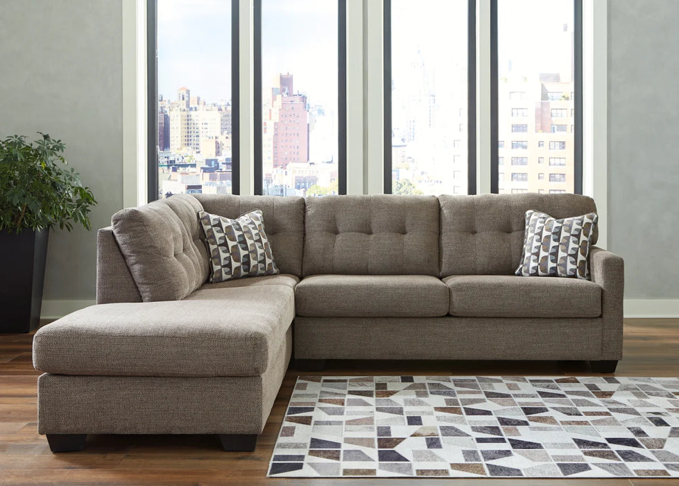 Mahoney Sectional with LHF Chaise - Chocolate