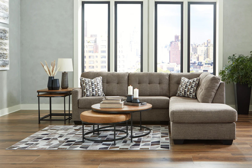 Mahoney Sectional with RHF Chaise - Chocolate