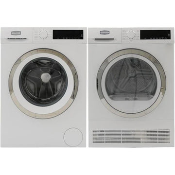 Marathon Deluxe 24" White Front Load Washing Machine and Dryer with stacking kit