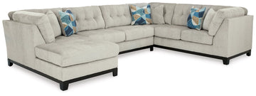 Maxon Place Stone Color 3-Piece Sectional with Chaise - LHF Chaise