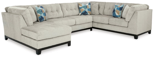 Maxon Place Stone Color 3-Piece Sectional with Chaise - LHF Chaise