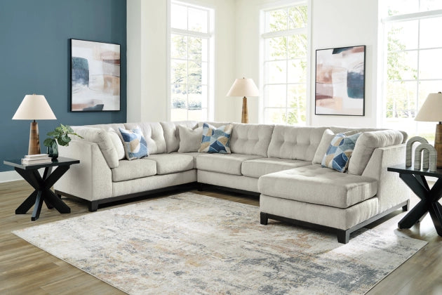 Maxon Place Stone Color 3-Piece Sectional with Chaise - RHF Chaise
