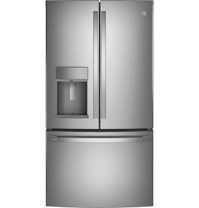 GE Profile PYD22KYNFS Series ENERGY STAR® 22.1 Cu. Ft. Counter-Depth Fingerprint Resistant French-Door Refrigerator with Hands-Free AutoFill