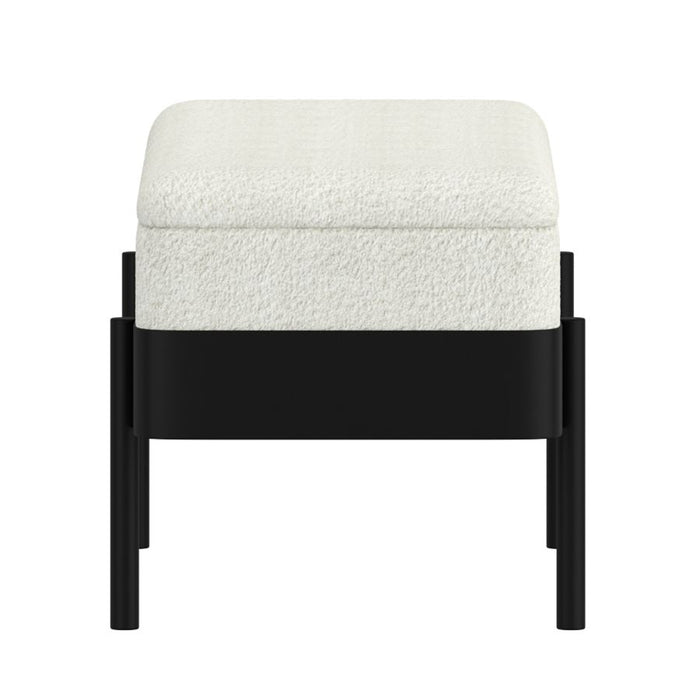 Odell Storage Bench in Ivory & Black