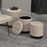 Lexi 3pc Round Storage Ottoman Set in Beige and Black