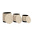 Lexi 3pc Round Storage Ottoman Set in Beige and Black