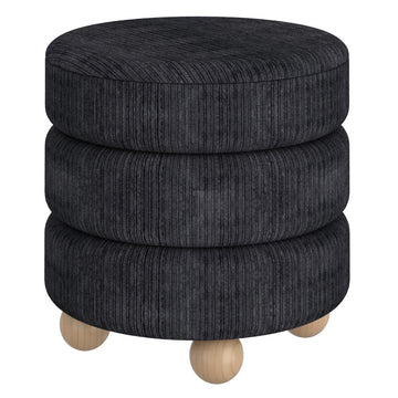 Willo Round Ottoman in Black