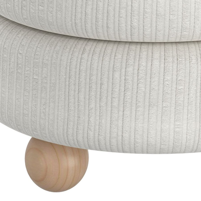 Willo Round Ottoman in Ivory