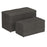 Levi 2pc Rectangular Storage Ottoman Bench Set in Charcoal Fabric