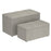 Levi 2pc Rectangular Storage Ottoman Bench Set in Light Grey Fabric