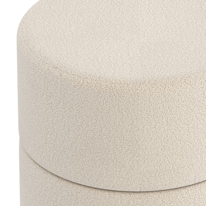 Novar Round Ottoman in Cream Boucle