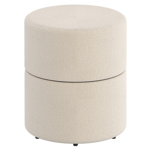 Novar Round Ottoman in Cream Boucle