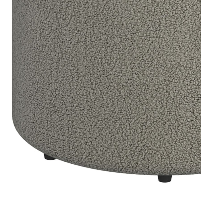 Novar Round Ottoman in Warm Grey Boucle