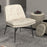 Caleb Accent Chair in Beige Fabric and Black