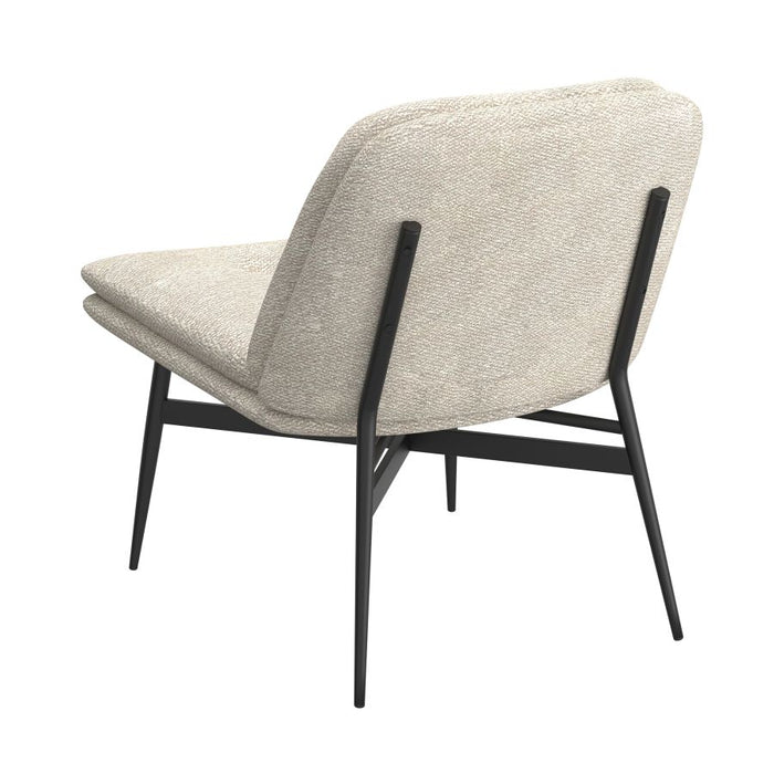 Caleb Accent Chair in Beige Fabric and Black