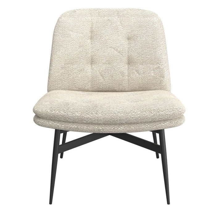 Caleb Accent Chair in Beige Fabric and Black