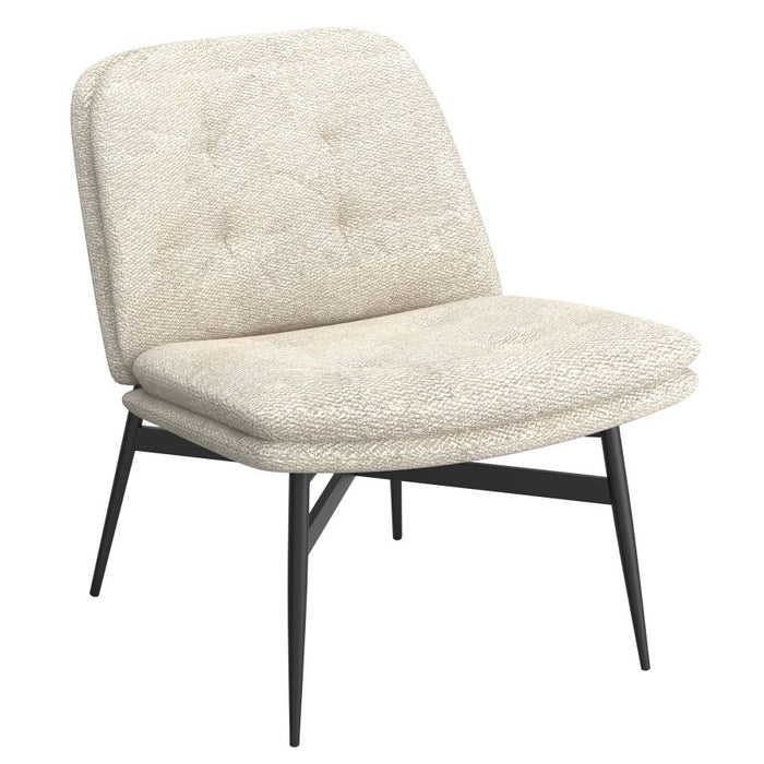 Caleb Accent Chair in Beige Fabric and Black