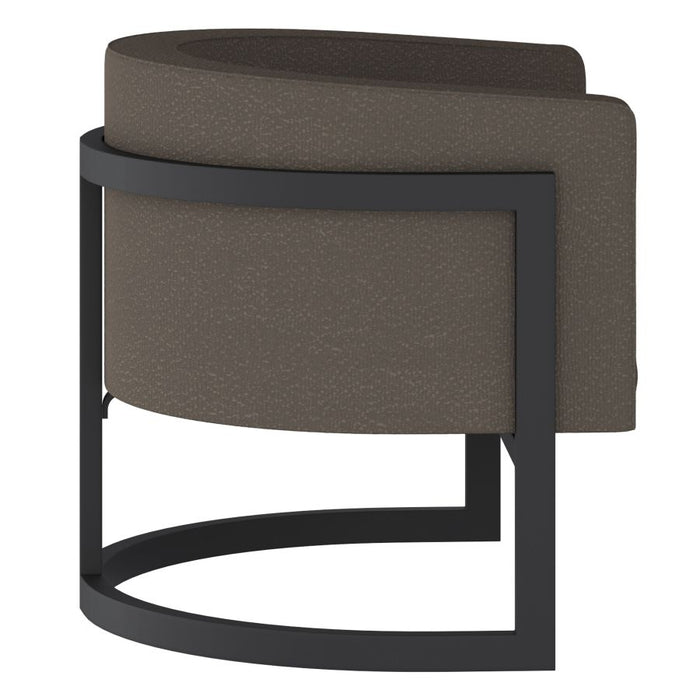 Zhuri Accent Chair in Charcoal Boucle and Black