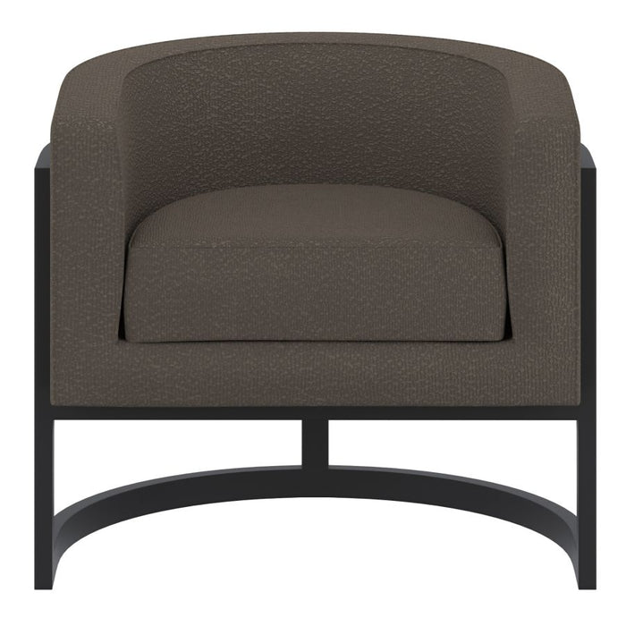 Zhuri Accent Chair in Charcoal Boucle and Black