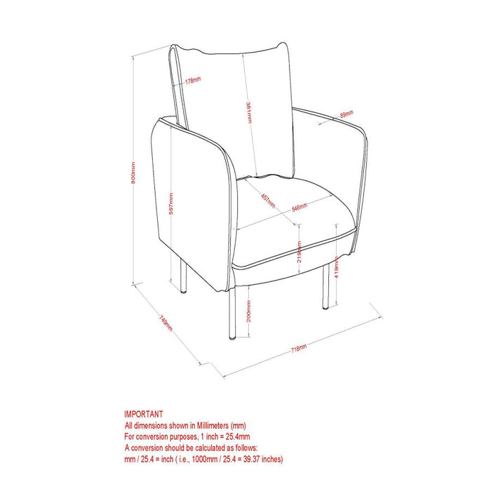 Ryker Accent Chair in Grey and Black