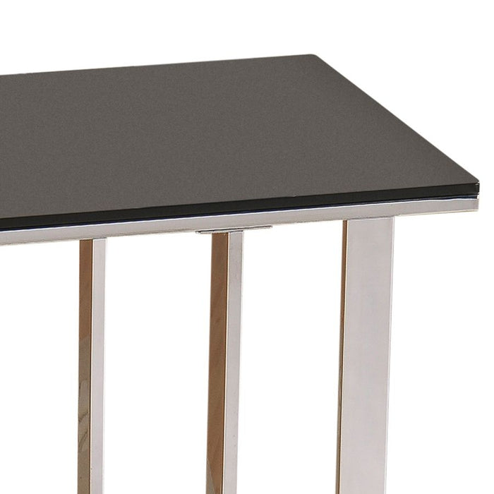 WHI 501-410 Mod Accent Table in Chrome and Black