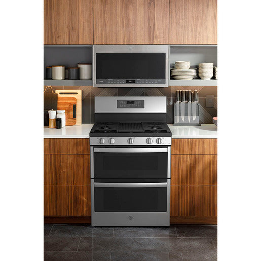 GE Profile PCGB965YPFS 30" Double Oven Gas Range with No-Preheat Air Fry Stainless Steel