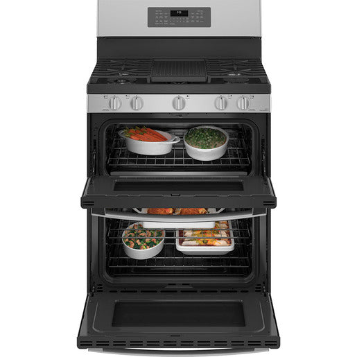 GE Profile PCGB965YPFS 30" Double Oven Gas Range with No-Preheat Air Fry Stainless Steel