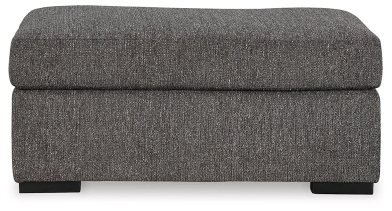 Gardiner Sofa Chaise with Ottoman in Pewter