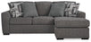 Gardiner Sofa Chaise in Pewter