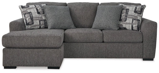 Gardiner Sofa Chaise with Ottoman in Pewter