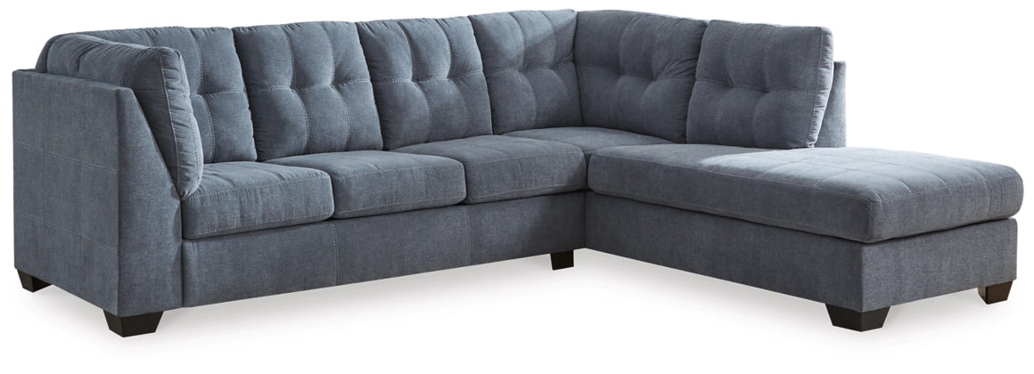 Marleton 2-Piece Sectional with RHF Chaise - Denim