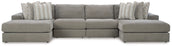 Avaliyah 4-Piece Double Chaise Sectional - Ash