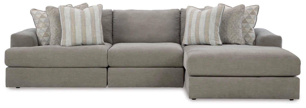 Avaliyah 3-Piece Sectional with RHF Chaise - Ash