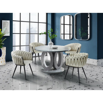 Skye Dining Set 5934 in Beige Mazin