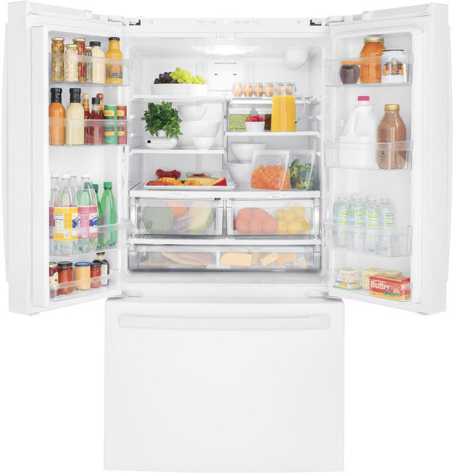 GE GNE27JGMWW ENERGY STAR® 27.0 Cu. Ft. French-Door Refrigerator in White