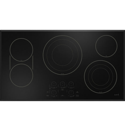 GE Cafe CEP90361TBB 36" Touch-Control Electric Cooktop in Black