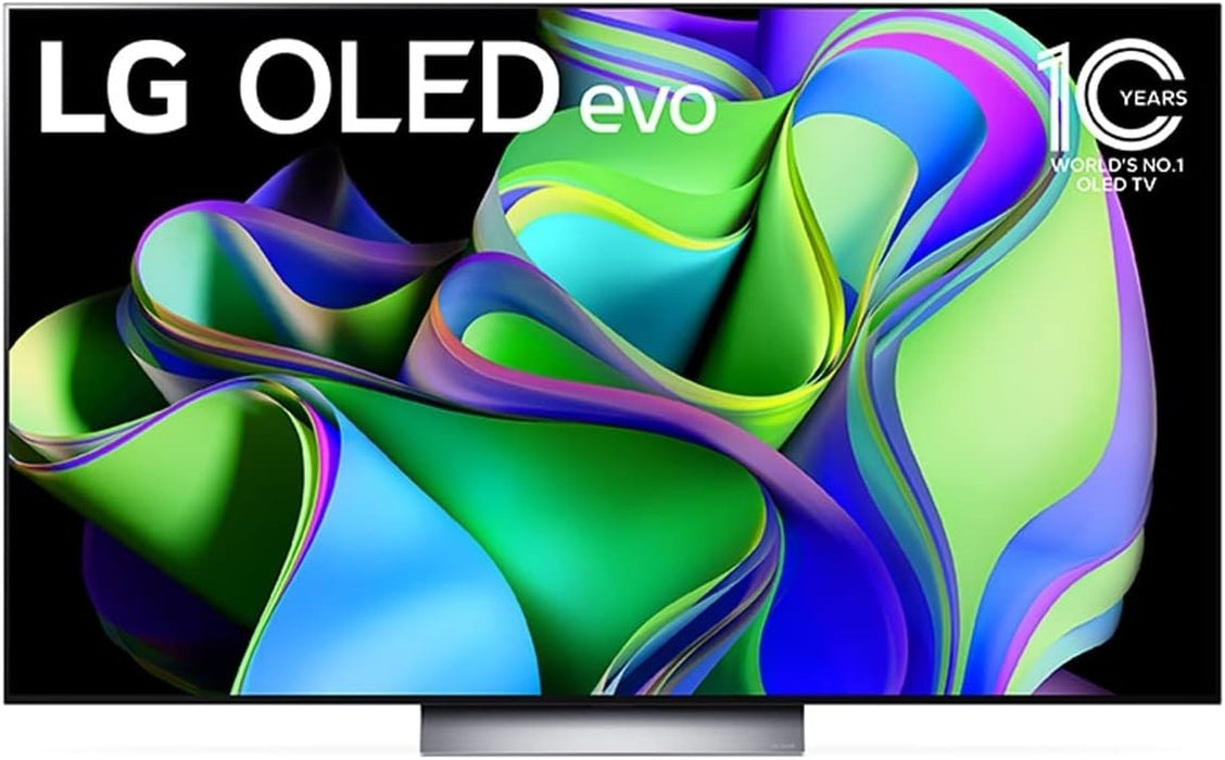 LG OLED Evo C3 Series 77” Alexa Built-in 4k Smart TV , 120Hz Refresh Rate, AI-Powered 4K, Dolby Cinema, WiSA Ready, Cloud Gaming, (OLED77C3PUA) + Wall Mount