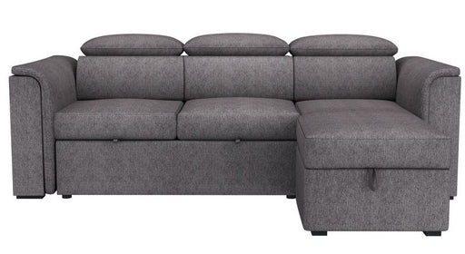 Worldwide Homes 700-518CH Oskar 93.5" Sectional Sofa w/Bed & Storage in Charcoal